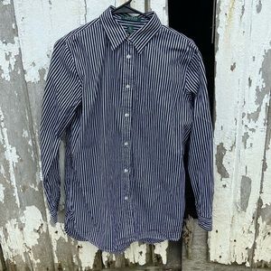 Ralph Lauren long sleeved stripped women’s button down blouse